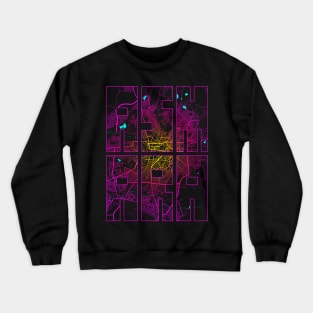 Asmara, Eritrea City Map Typography - Neon Crewneck Sweatshirt